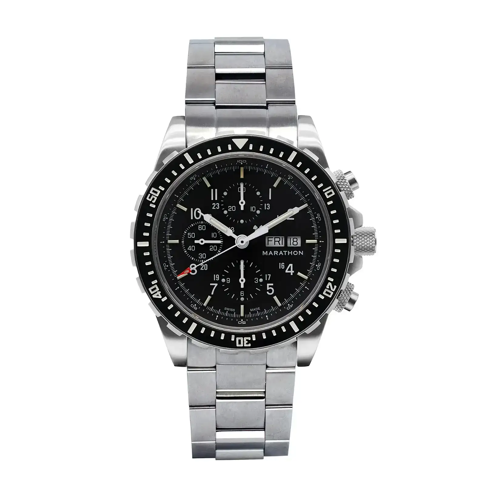 Image of 46mm Jumbo Diver/Pilot's Automatic Chronograph (CSAR) with Stainless Steel Bracelet