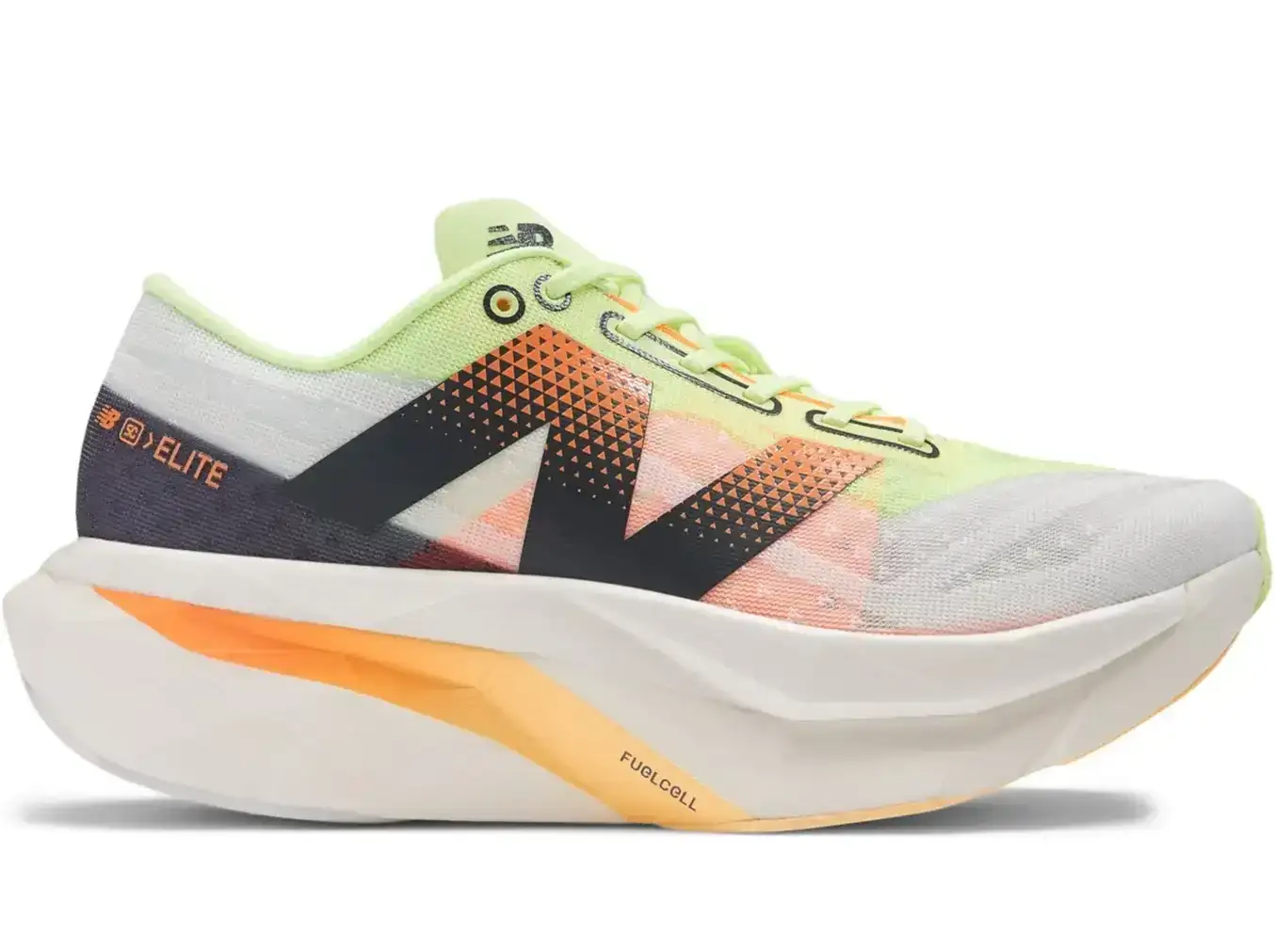 Women's New Balance FuelCell SuperComp Elite v4 White/Bleached Lime Glo