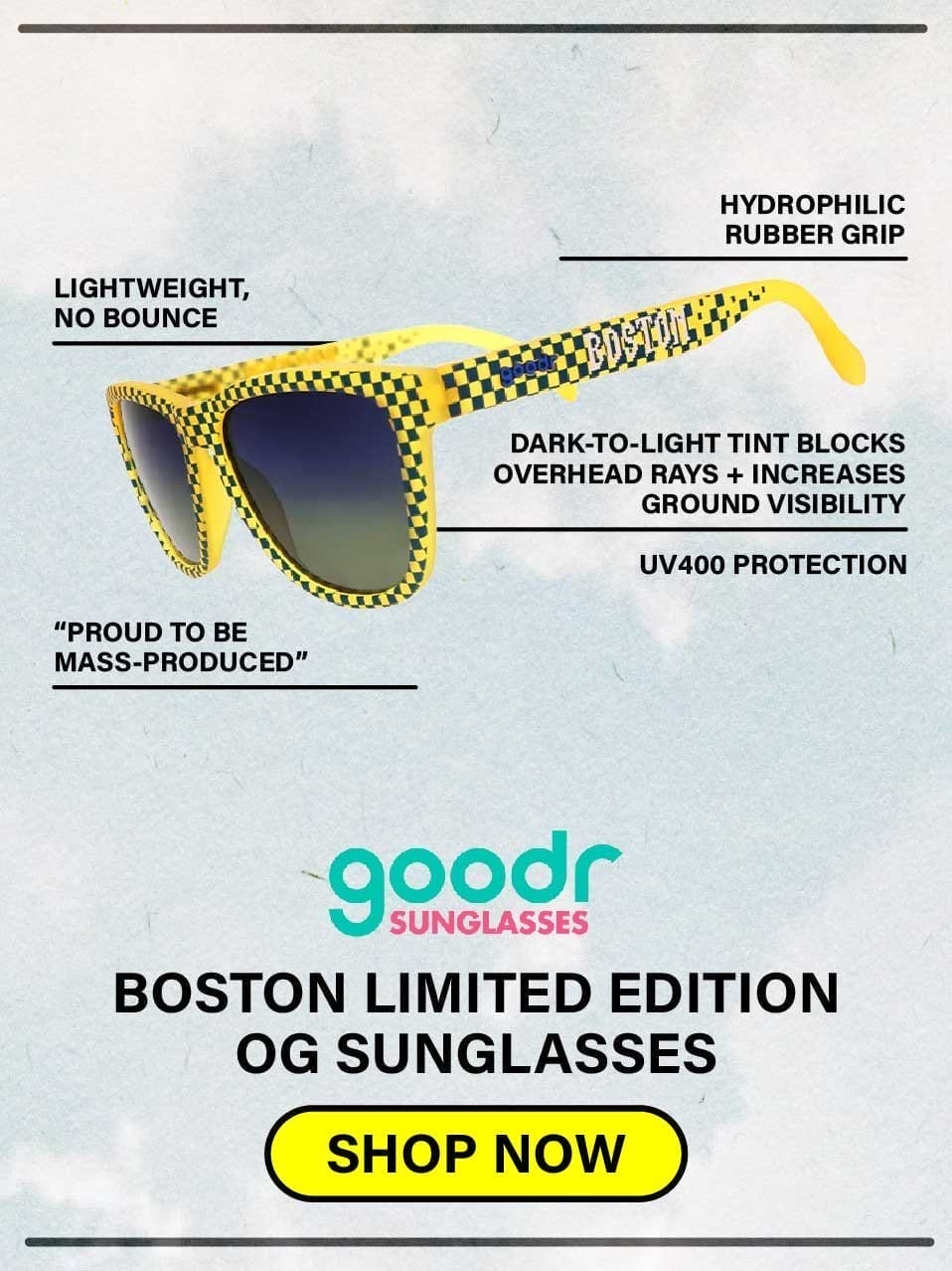 Goodr OG Sunglasses Proud to be Mass-Produced