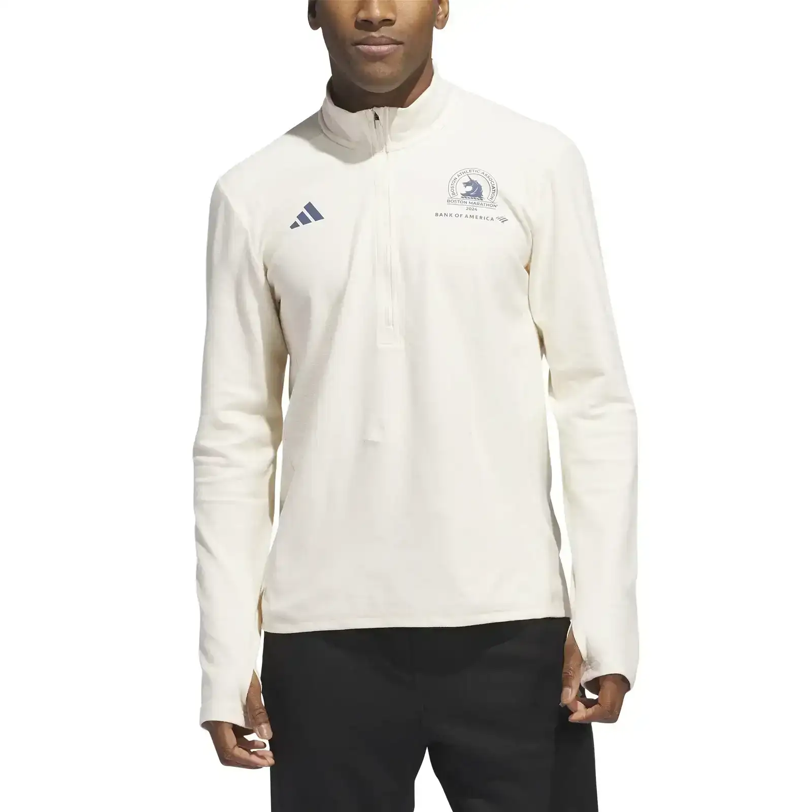 adidas Men's Boston Marathon 2024 Own The Run Half-Zip Tee