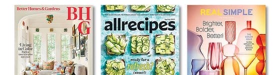 Covers - Better Homes & Gardens, Allrecipes and Real Simple