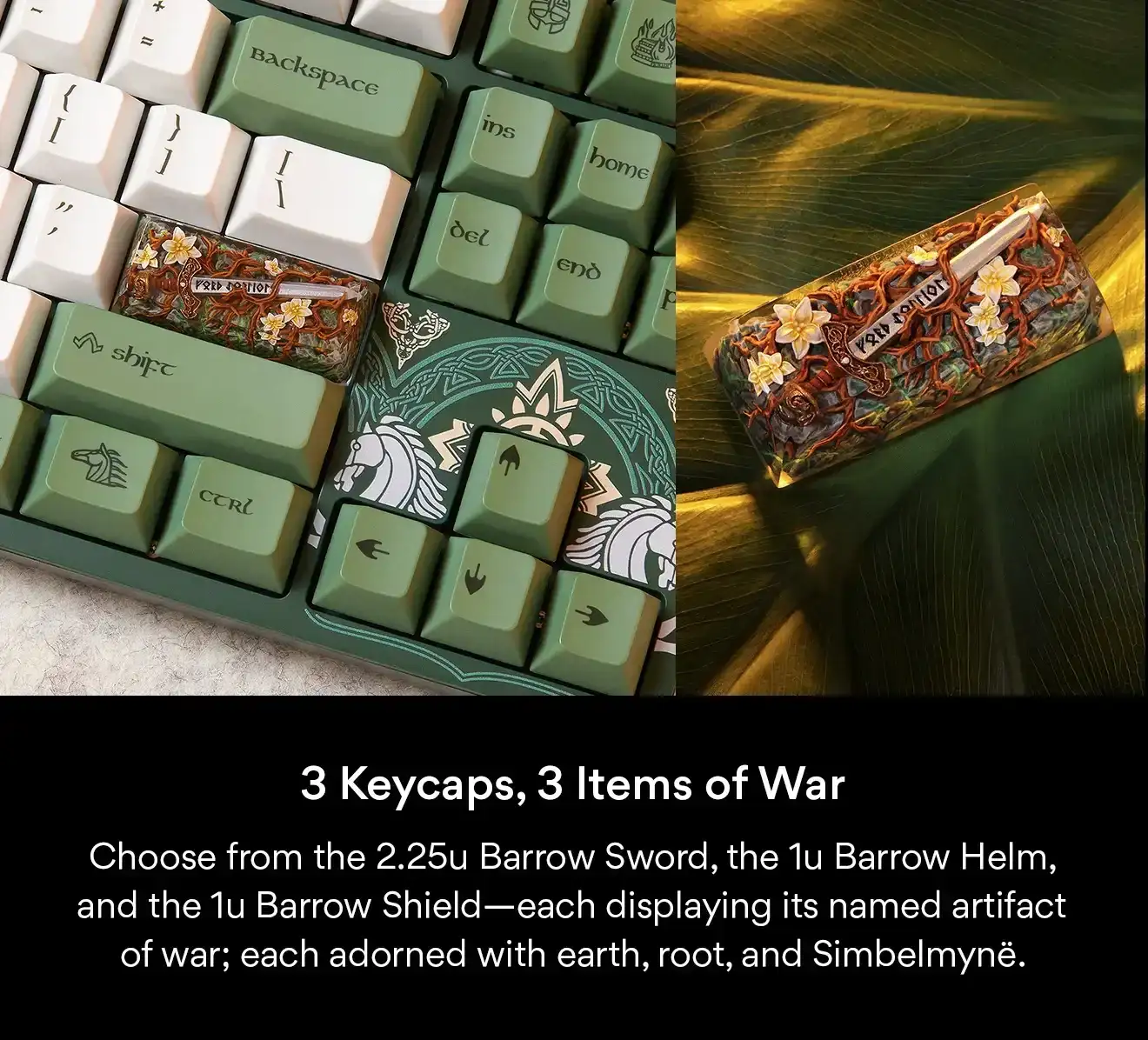 3 Keycaps, 3 Items of War