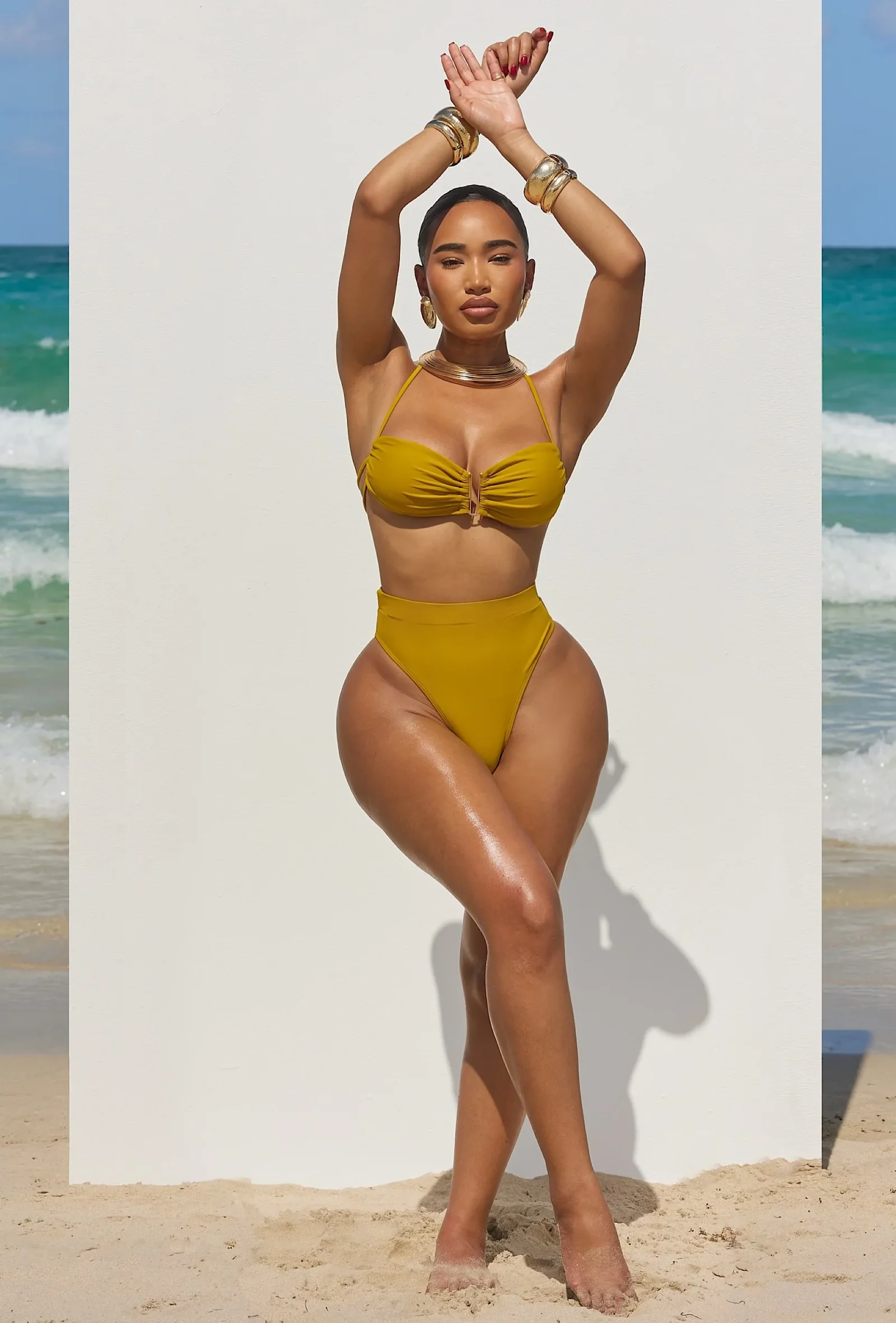 Image of Gianni High Waisted Bikini - Citron