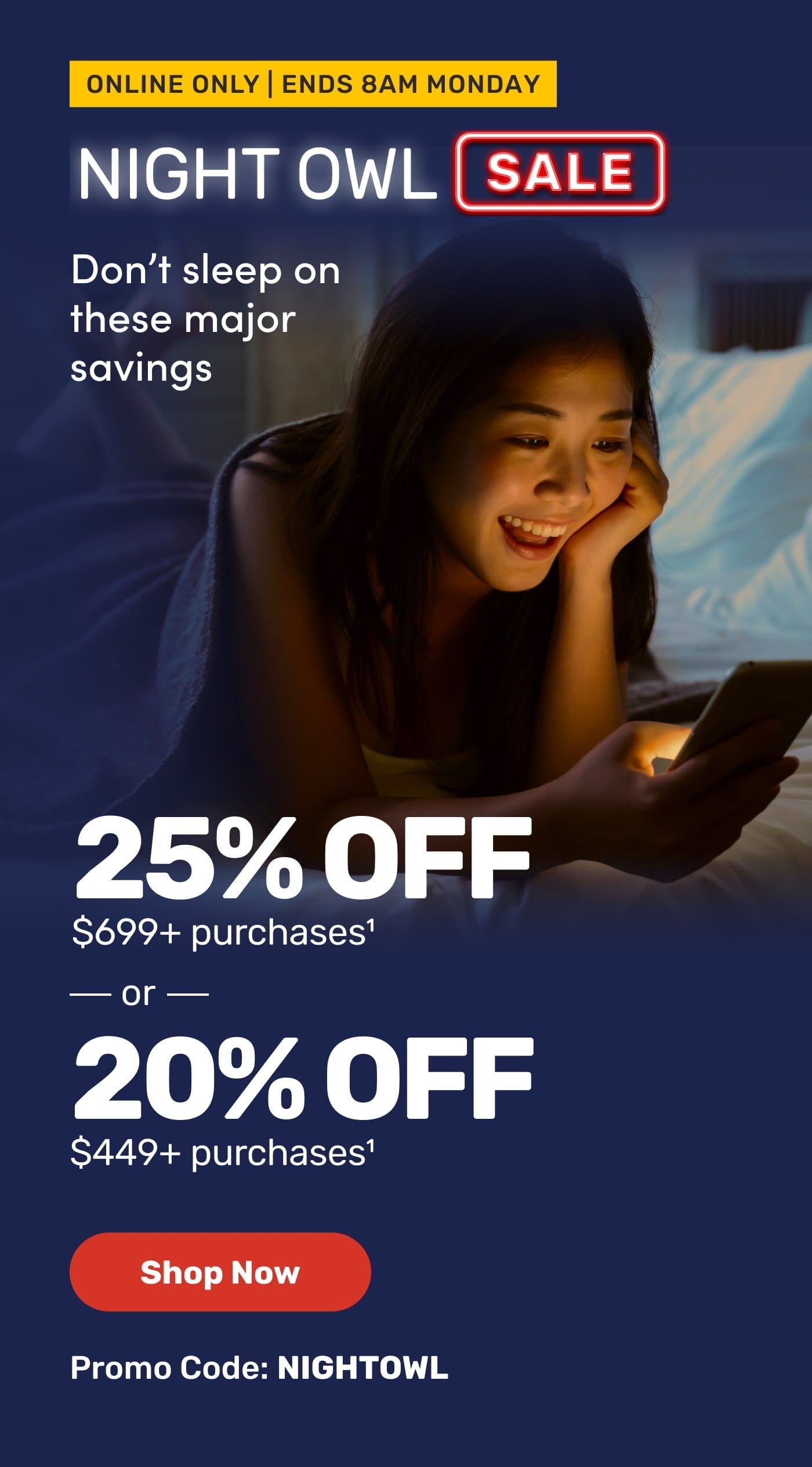 Extra 20%-25% off mattresses, bedding, & more ends soon. - ONLINE ONLY | ENDS 8AM MONDAY