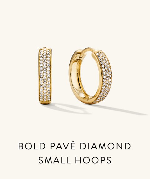 Bold Pavé Diamond Small Hoops.