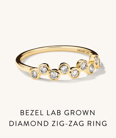 Bezel Lab Grown Diamond Zig-Zag Ring.