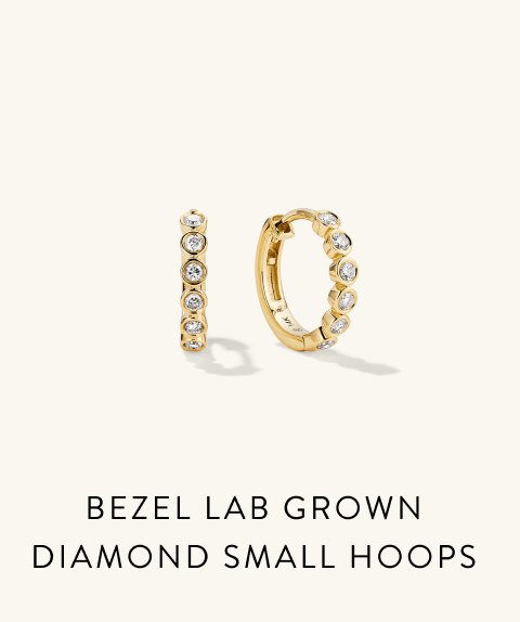 Bezel Lab Grown Diamond Small Hoops.