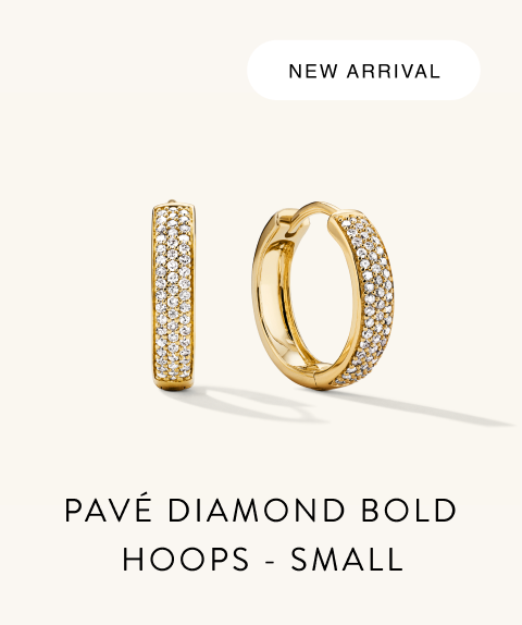 Pavé Diamond Bold Hoops. Small.