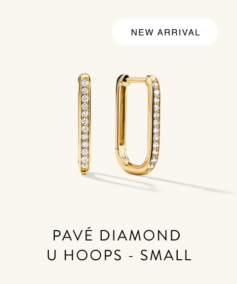 Pavé Diamond U Hoops. Small.