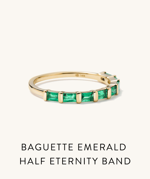 Baguette Emerald Half Eternity Band.