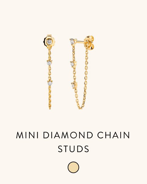 Mini Diamond Chain Studs.