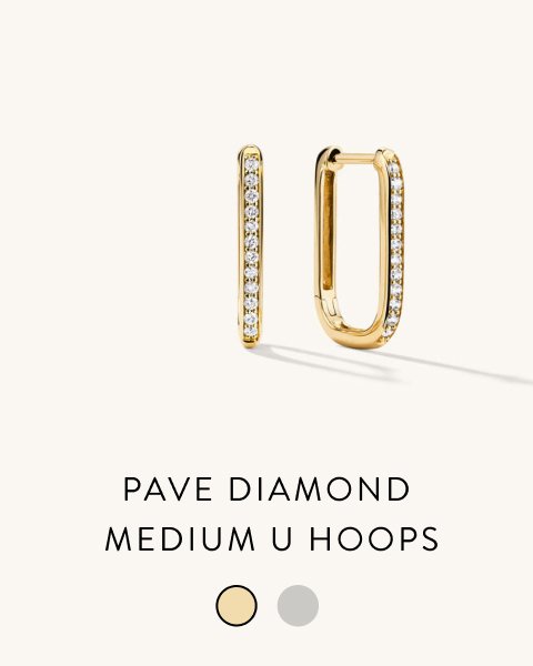 Pavé Diamond Medium U Hoops.