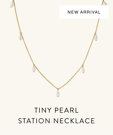 New Arrival. Tiny Pearl Station Necklace.