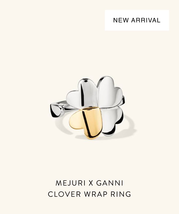 New Arrival. Mejuri x Ganni Clover Wrap Ring.