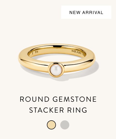 New Arrival. Round Gemstone Stacker Ring.