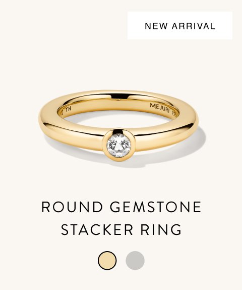 New Arrival. Round Gemstone Stacker Ring.