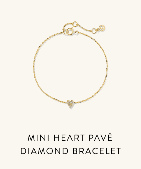 Mini Heart Pavé Diamond Bracelet.