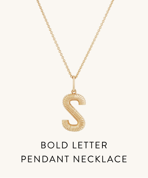Bold Letter Pendant Necklace.