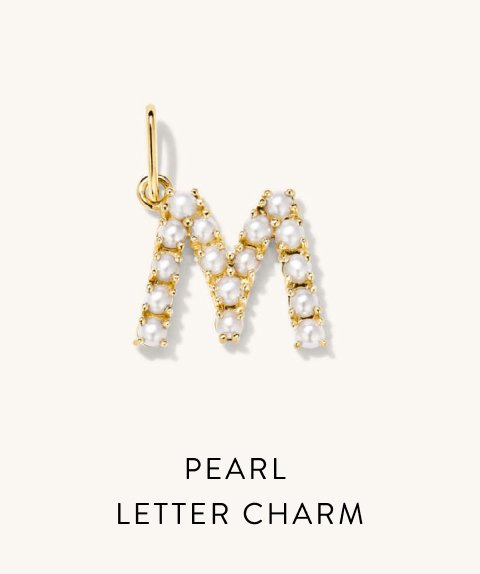 Pearl Letter Charm.