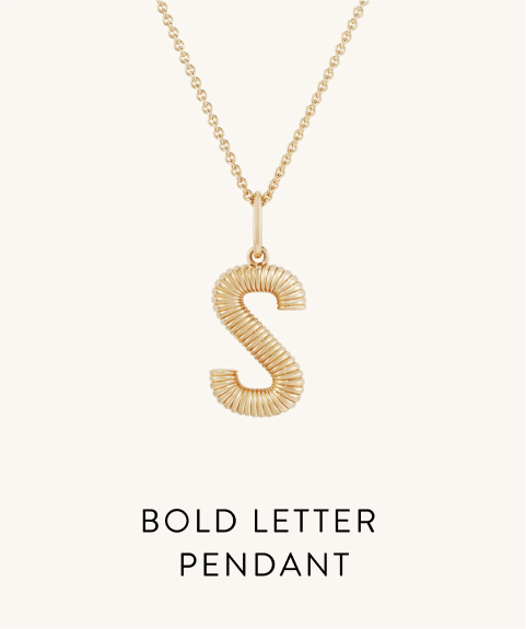 Bold Letter Pendant.