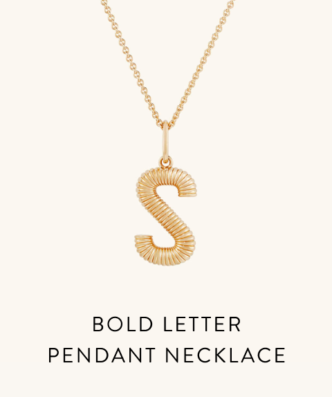 Bold Letter Pendant Necklace.