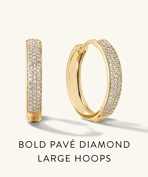 Bold Pavé Diamond Large Hoops.