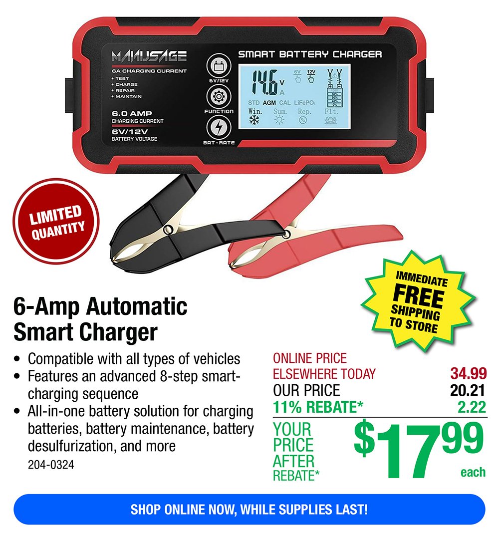 6-Amp Automatic Smart Charger