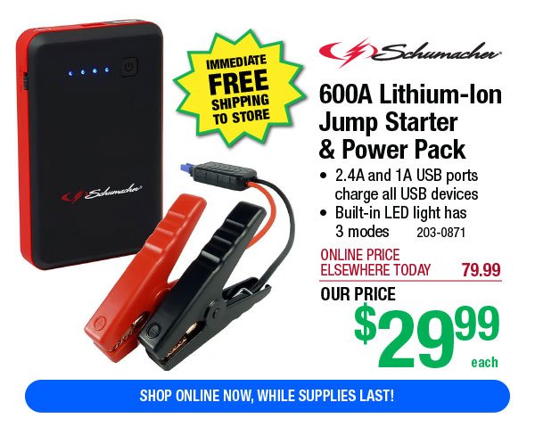 600A Lithium-Ion Jump Starter & Power Pack