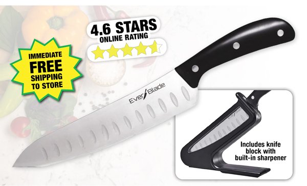 8" Self-Sharpening Chef Knife-Free Shipping to Store!