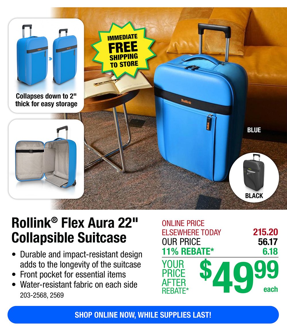 Rollink® Flex Aura 22" Collapsible Suitcase