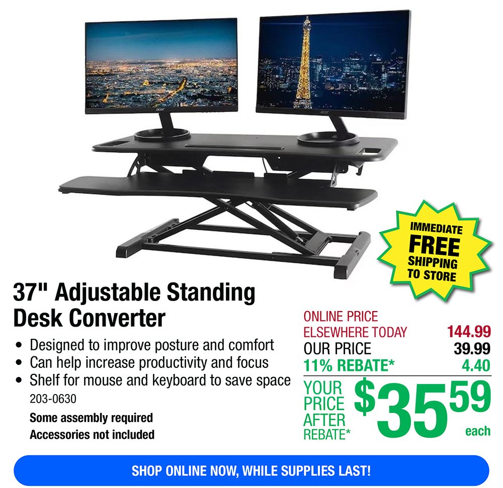 37" Adjustable Standing Desk Converter