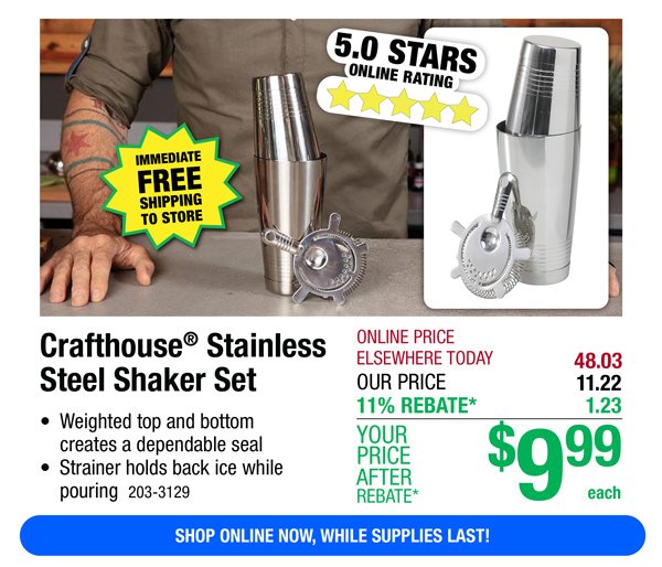 Crafthouse® Stainless Steel Shaker Set-ONLY \\$9.99 After Rebate*!