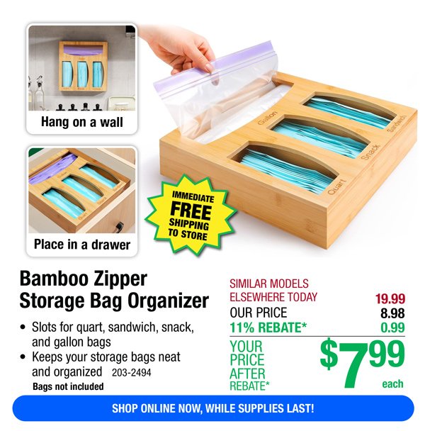 Bamboo Zipper Storage Bag Organizer ONLY \\$7.99 After Rebate*!