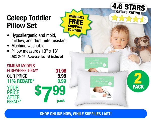 Celeep Toddler Pillow Set-ONLY \\$7.99 After Rebate*