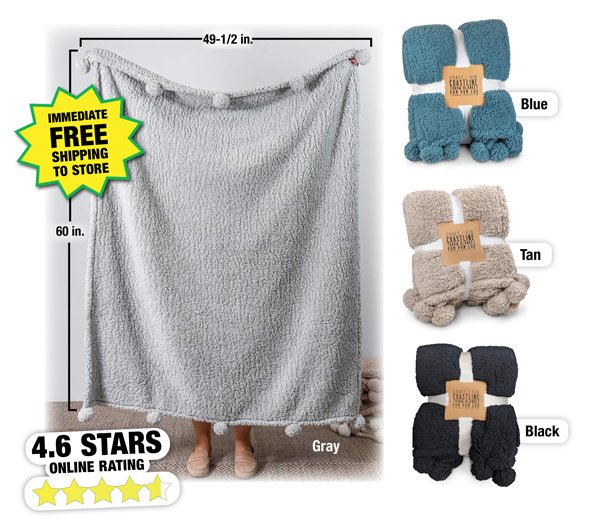 Craft & Kin Pom Pom Throw Blanket-Free Shipping to Store!