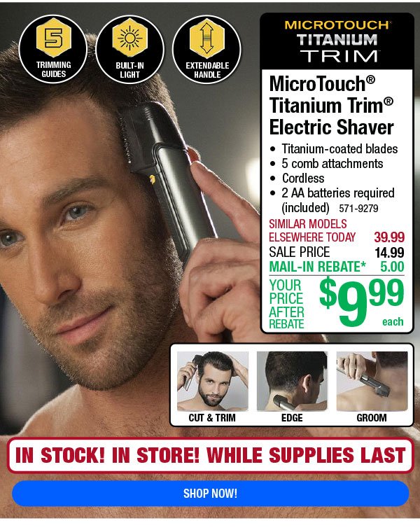 MicroTouch® Titanium Trim® Electric Shaver