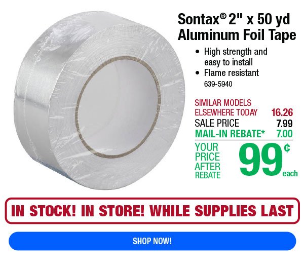 Sontax® 2" x 50 yd Aluminum Foil Tape