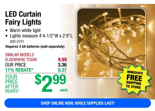 LED Curtain Fairy Lights-ONLY \\$2.99 After Rebate*