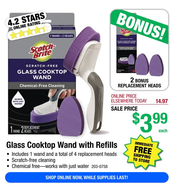 Glass Cooktop Wand with Refills-ONLY \\$3.99!