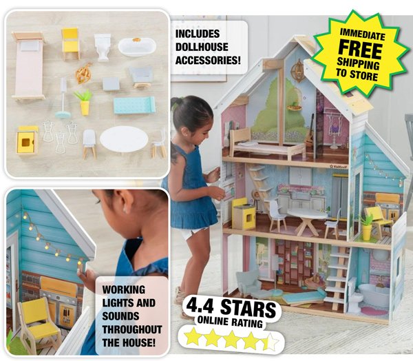 KidKraft® Magic Lights and Sounds Dollhouse-Free Shipping to Store!