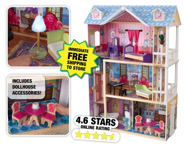 KidKraft® My Dreamy Wooden Dollhouse-Free Shipping to Store!