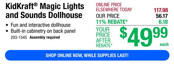 KidKraft® Magic Lights and Sounds Dollhouse-ONLY \\$49.99 After Rebate*!