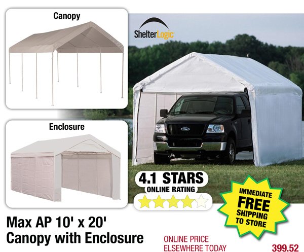 Max AP 10' x 20' Canopy with Enclosure-Free Shipping to Store!