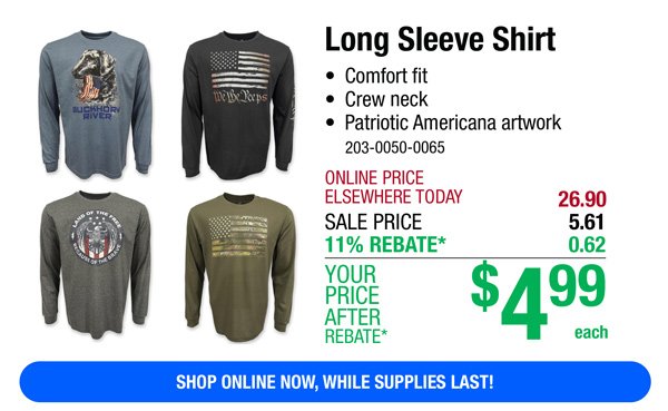 Long Sleeve Shirt-ONLY \\$4.99 After Rebate*