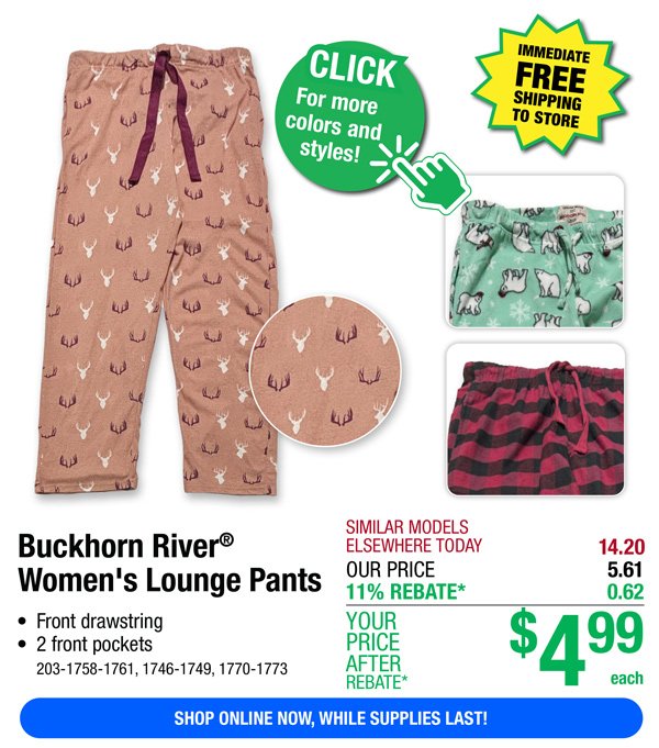 Buckhorn River® Women's Lounge Pants-ONLY \\$4.99 After Rebate*