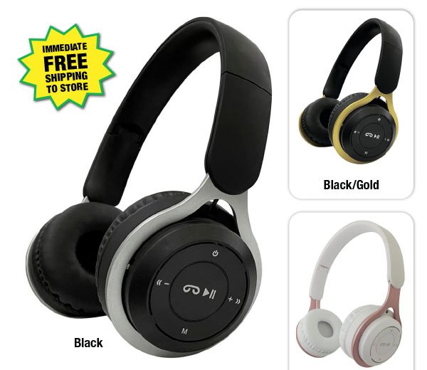 Gabba Goods® Metallix Core Wireless Headphones - Free Shipping To Store!
