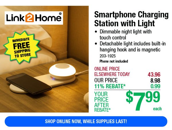 Smartphone Charging Station with Light