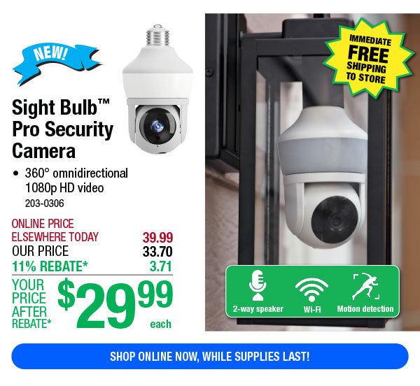 Sight Bulb™ Pro Security Camera