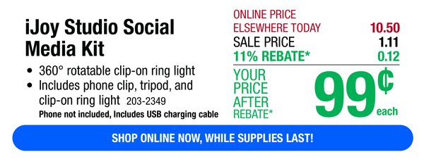 iJoy Studio Social Media Kit-ONLY 99¢ After Rebate*!