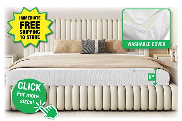 Wonderliving Queen Memory Foam Mattress-Free Shipping to Store!